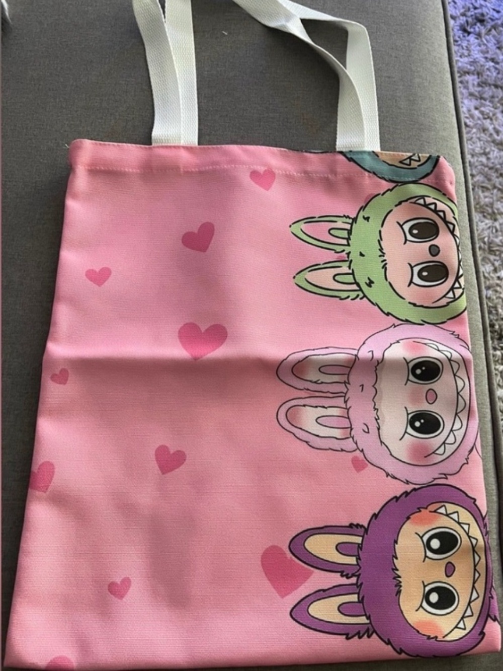 Pink Labubu Canvas Bag